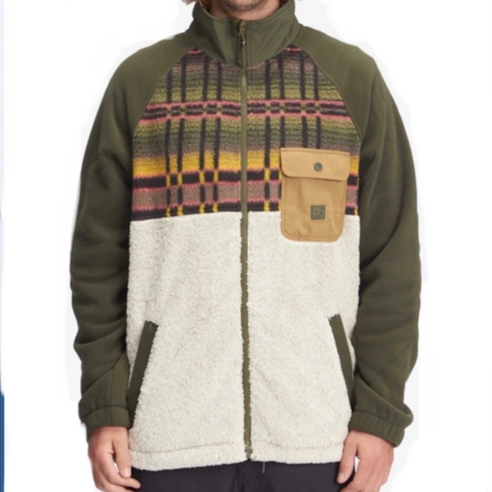 NWT Mens Billabong Limited Edition Adventure Division Mock Neck Fleece Jacket XL